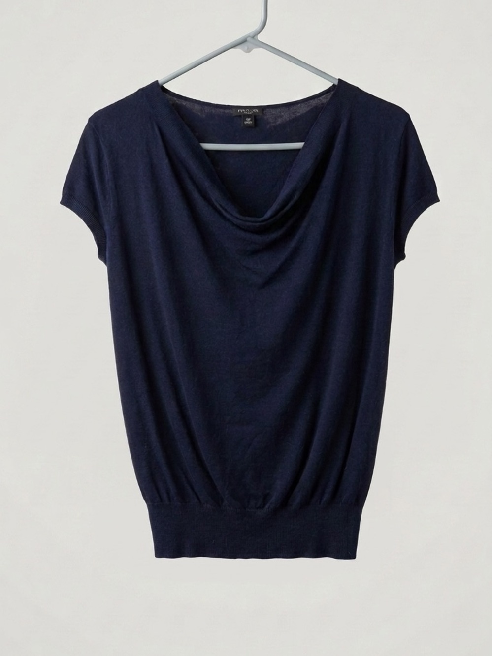 Ann Taylor Navy Draped Neck Sweater